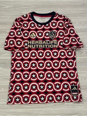 Adidas 2023/24 MLS LA Galaxy Marvel Americana Soccer Jersey Red Youth Size XL